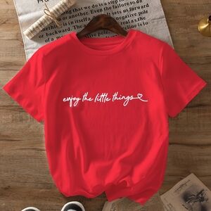 Women's Enjoy The Little Things T-shirt - M - Inspirational, Basic, Streetwear